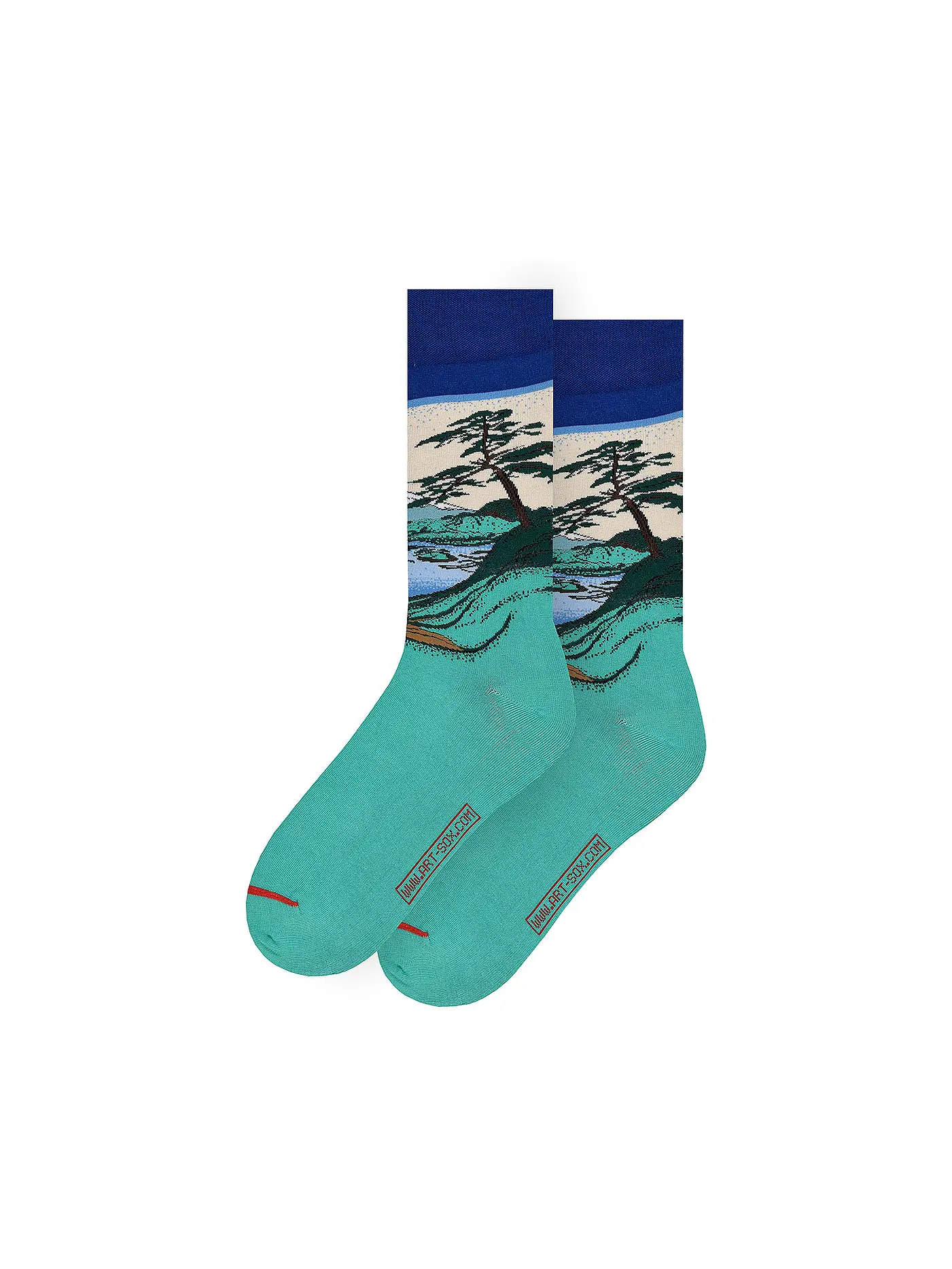 MUSEARTA | Herren Socken MOUNT FUJI - HOKUSAI green-multi (40-46) | 